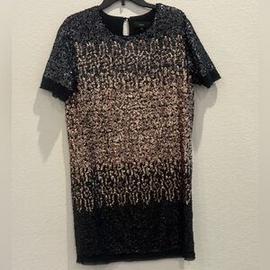 NEXT Elegant Black and Gold Sequin Dress